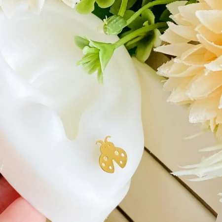 Cercei Buburuze Aurii - Otel Inoxidabil, Cercei Surub, Cercei Dama, Bijuterii Inox [1]