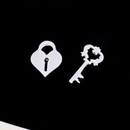 Cercei Cheie & Lacat - Otel Inoxidabil, Cercei Surub, Cercei Dama, Bijuterii Inox [2]