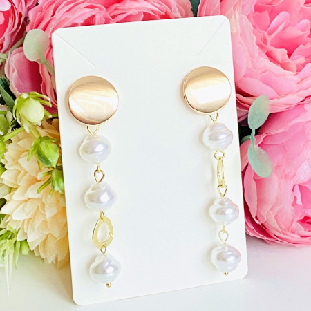 Cercei Clips - Cercei Clips Perle Albe, Cercei Dama, Bijuterii Femei