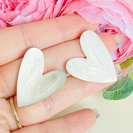 Cercei Inimi Albe, Cercei Dama, Bijuterii Femei [2]