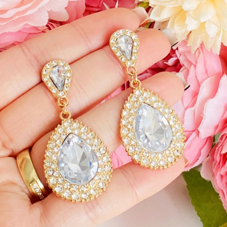 Cercei Cristale Albe, Cercei Dama, Bijuterii Femei [1]