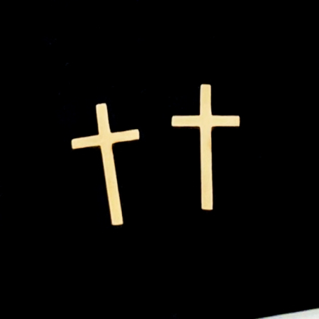 CERCEI Otel Inoxidabil - Cercei Cruciulite Aurii - Otel Inoxidabil, Cercei Surub, Cercei Dama, Bijuterii Inox