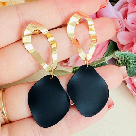 Cercei Auriu & Negru, Cercei Dama, Bijuterii Femei [1]