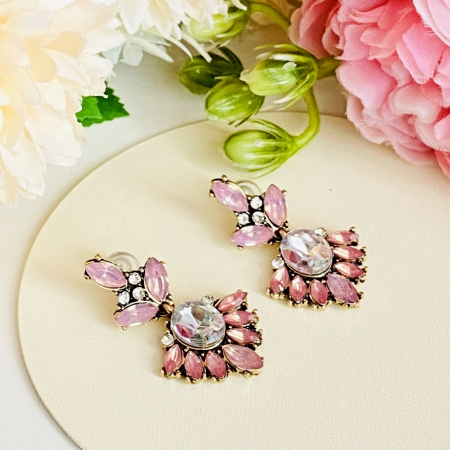 Cercei Mia Cristale Roz, Cercei Dama, Bijuterii Femei [2]