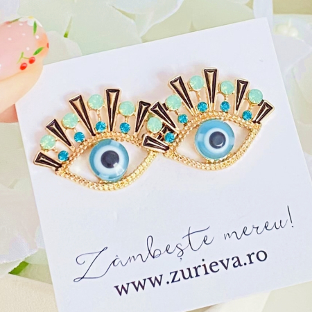 Cercei Albastri Evil Eye, Cercei Dama, Bijuterii Femei [2]