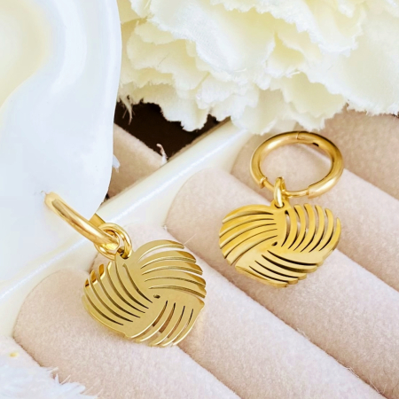 Cercei Inimi Aurii - Otel Inoxidabil, Cercei Surub, Cercei Dama, Bijuterii Inox [6]