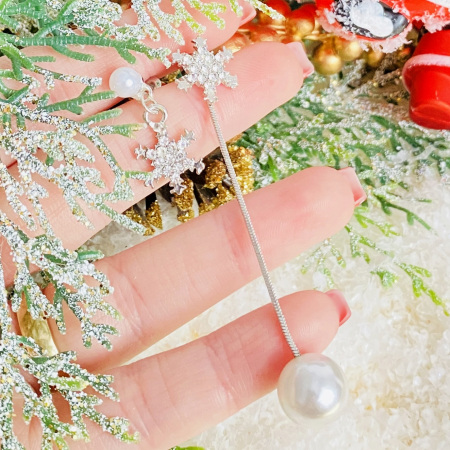 Cercei Fulgi Zapada Argintii, Cercei Secret Santa, Cercei Dama [2]