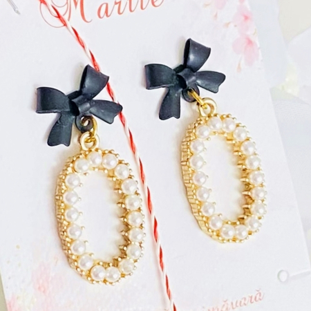 Cercei Funde Oval Perle, Cercei Dama, Bijuterii Femei [5]