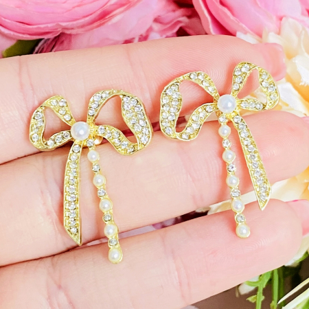 Cercei Fundite Perle & Cristale, Cercei Lungi Dama, Bijuterii Femei [2]