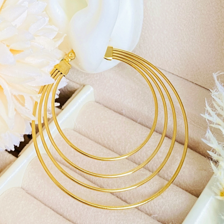 Cercei Rotunzi Hoop Mari - Otel Inoxidabil, Cercei Surub, Cercei Dama, Bijuterii Inox [3]