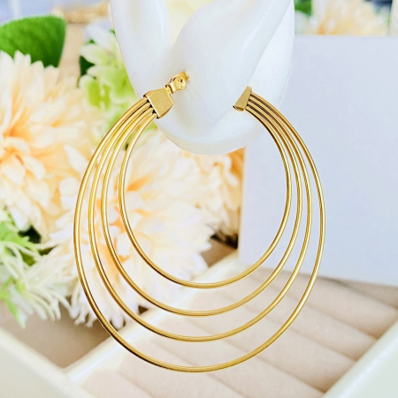 Cercei Rotunzi Hoop Mari - Otel Inoxidabil, Cercei Surub, Cercei Dama, Bijuterii Inox [1]