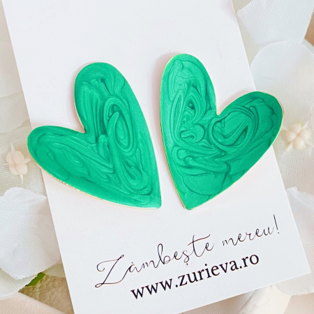 CERCEI - Cercei Inimi Albe, Cercei Dama, Bijuterii Femei