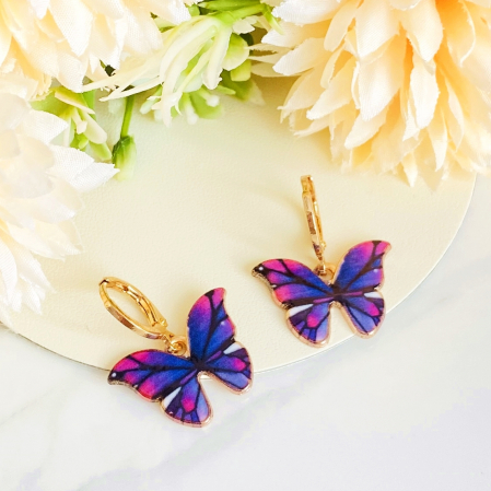 Cercei Fluturasi Mov, Cercei Dama, Bijuterii Femei [0]