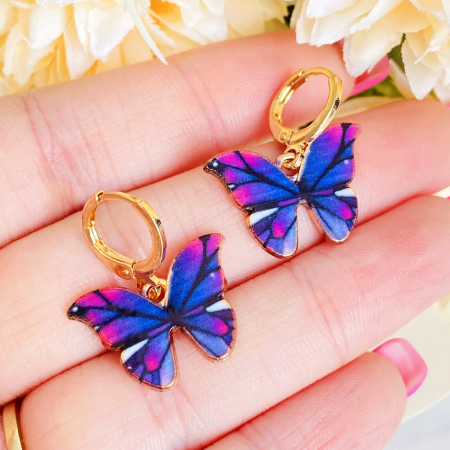 Cercei Fluturasi Mov, Cercei Dama, Bijuterii Femei [1]