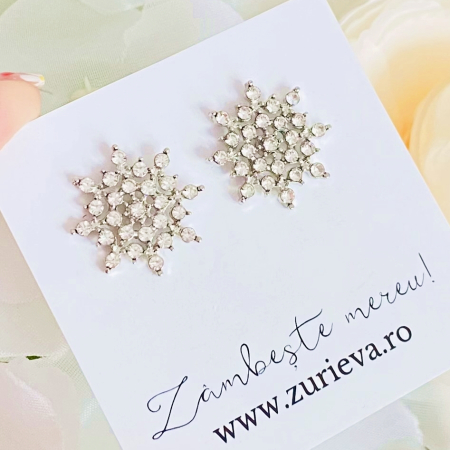 CERCEI - Cercei Cristale Argintii, Cercei Dama, Bijuterii Femei