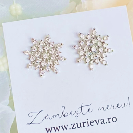 Cercei Cristale Argintii, Cercei Dama, Bijuterii Femei [2]
