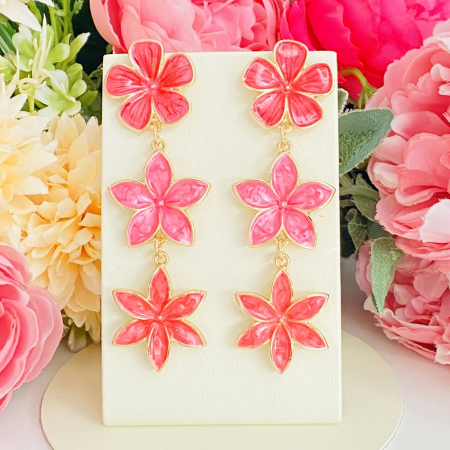 Cercei Lungi Flori Roz, Cercei Dama, Bijuterii Femei [5]