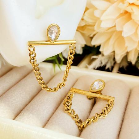 Cercei 2 in 1 Eleganti - Otel Inoxidabil, Cercei Surub, Cercei Dama, Bijuterii Inox [6]