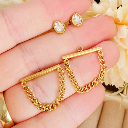 Cercei 2 in 1 Eleganti - Otel Inoxidabil, Cercei Surub, Cercei Dama, Bijuterii Inox [2]