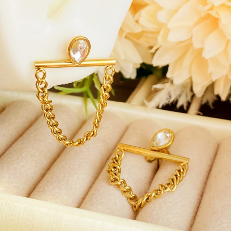 Cercei 2 in 1 Eleganti - Otel Inoxidabil, Cercei Surub, Cercei Dama, Bijuterii Inox [8]