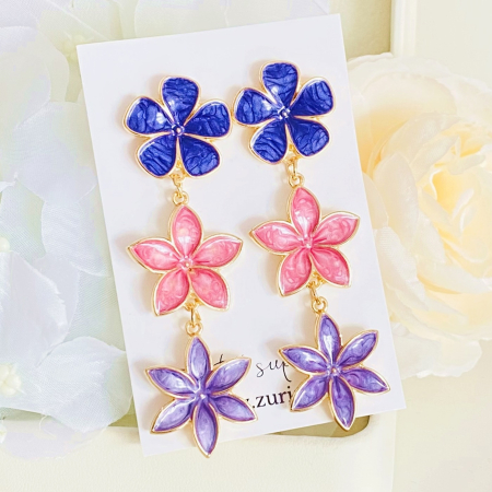 Cercei Lungi Flori Mov, Cercei Dama, Bijuterii Femei [7]