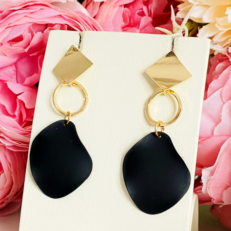 Cercei Aurii Negri, Cercei Dama, Bijuterii Femei [3]