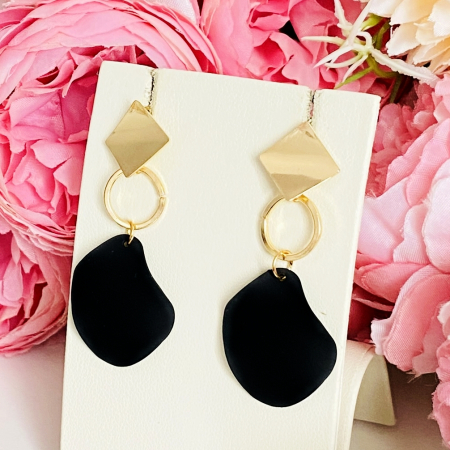 Cercei Aurii Negri, Cercei Dama, Bijuterii Femei [4]