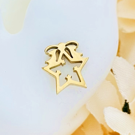 Cercei Mini Stea Craciun - Otel Inoxidabil, Cercei Surub, Cercei Dama, Bijuterii Inox [2]