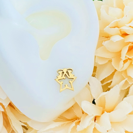 Cercei Mini Stea Craciun - Otel Inoxidabil, Cercei Surub, Cercei Dama, Bijuterii Inox [7]