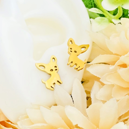 Cercei Mini Catelusi - Otel Inoxidabil, Cercei Surub, Cercei Dama, Bijuterii Inox [2]