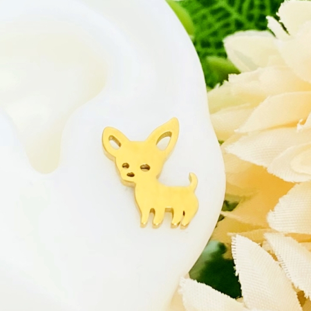 Cercei Mini Catelusi - Otel Inoxidabil, Cercei Surub, Cercei Dama, Bijuterii Inox [3]