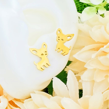 Cercei Mini Catelusi - Otel Inoxidabil, Cercei Surub, Cercei Dama, Bijuterii Inox [4]