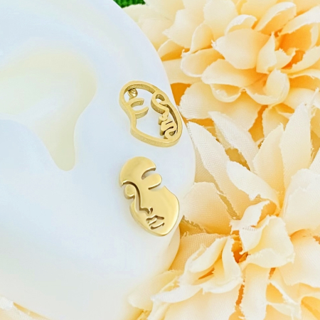 Cercei Mini Faces - Otel Inoxidabil, Cercei Surub, Cercei Dama, Bijuterii Inox [8]