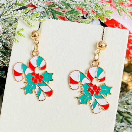 Cercei Candy Canes, Cercei Craciun Secret Santa, Cercei Dama [4]