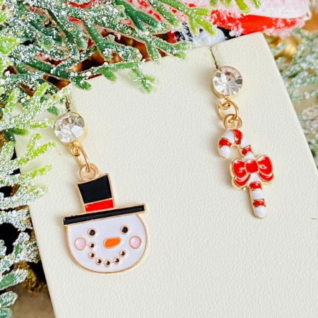 Cercei Om Zapada Candy Cane, Cercei Craciun Secret Santa, Cercei Dama [1]