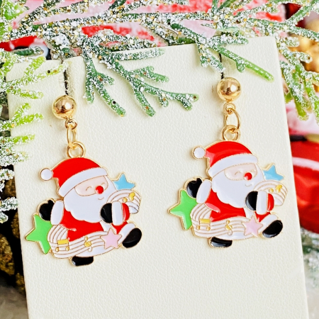 Cercei Mos Craciun Stele, Cercei Craciun Secret Santa, Cercei Dama [4]