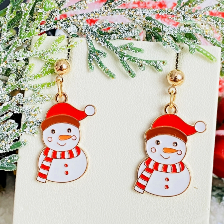 Cercei Om Zapada Caciula Rosie, Cercei Craciun Secret Santa, Cercei Dama [2]