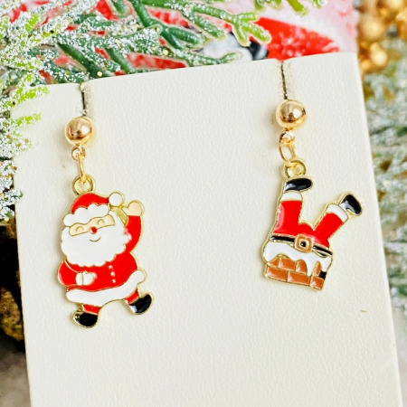 BIJUTERII - Cercei Mos Craciun Horn, Cercei Craciun Secret Santa, Cercei Dama