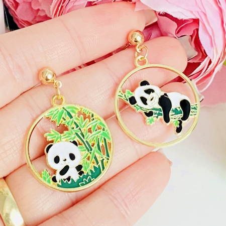 BIJUTERII - Cercei Ursuleti Panda, Cercei Dama, Bijuterii Femei