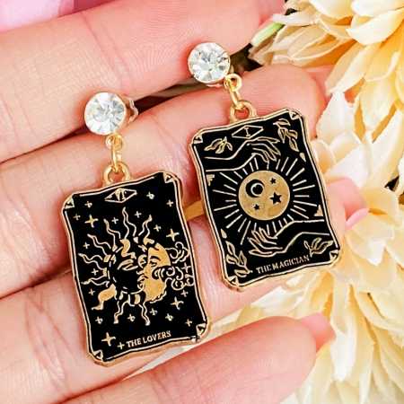 BIJUTERII - Cercei Tarot Luna Soare, Cercei Dama, Bijuterii Femei