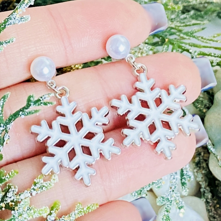 Cercei Fulgi Nea Argintii, Cercei Craciun Secret Santa, Cercei Dama [1]