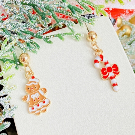 Cercei Turta Dulce Candy Cane, Cercei Craciun Secret Santa, Cercei Dama [4]