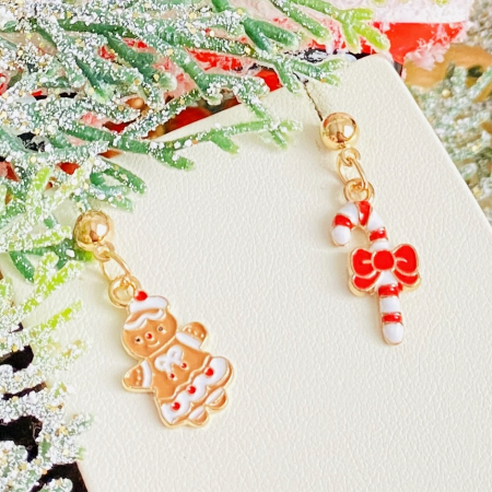 Cercei Turta Dulce Candy Cane, Cercei Craciun Secret Santa, Cercei Dama [1]