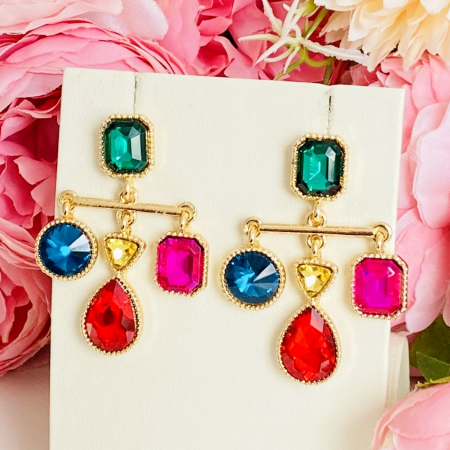 Cercei Lungi Cristale Colorate, Cercei Dama, Bijuterii Femei [7]