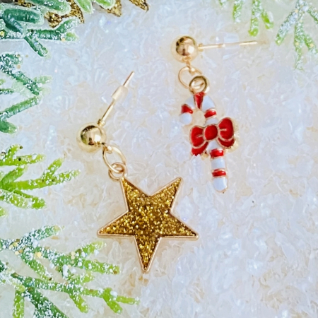 Cercei Stea Candy Cane, Cercei Craciun Secret Santa, Cercei Dama [6]