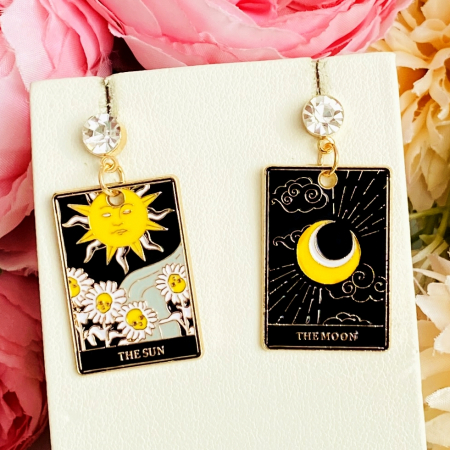 BIJUTERII - Cercei Tarot Luna Soare, Cercei Dama, Bijuterii Femei