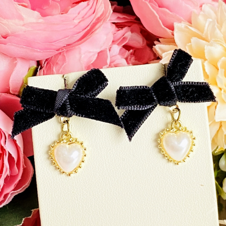 Cercei Funde Negre & Inimi, Cercei Lungi Dama, Bijuterii Femei [2]