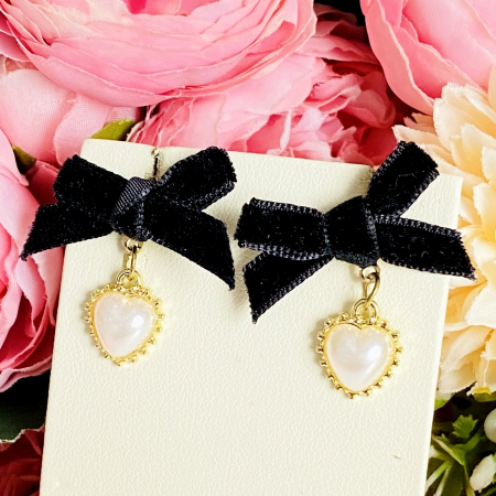 Cercei Funde Negre & Inimi, Cercei Lungi Dama, Bijuterii Femei [4]