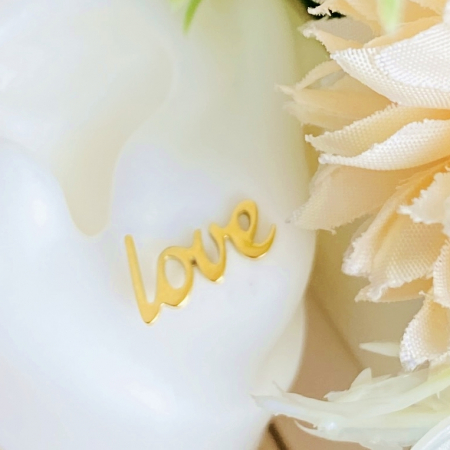 Cercei Aurii Love You - Otel Inoxidabil, Cercei Surub, Cercei Dama, Bijuterii Inox [5]