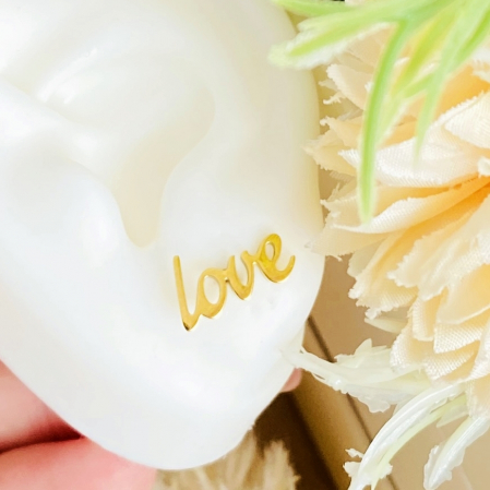 Cercei Aurii Love You - Otel Inoxidabil, Cercei Surub, Cercei Dama, Bijuterii Inox [1]